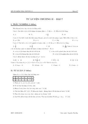 Đề ôn kiểm tra Chương II môn Đại số Lớp 7 - Nguyễn Thị Em